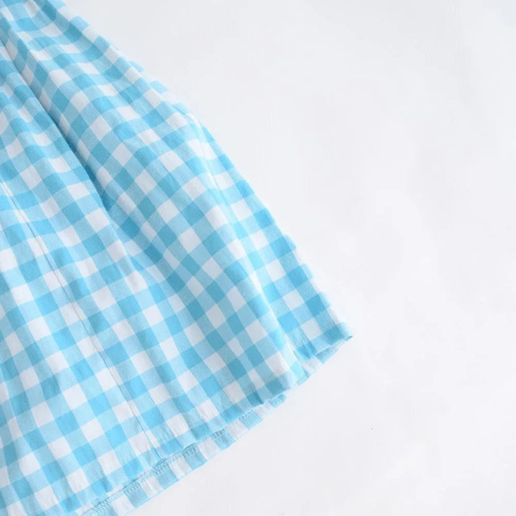 Blue  and White Gingham V-Neck Sleeveless Maxi Dress - Picture 7 of 14